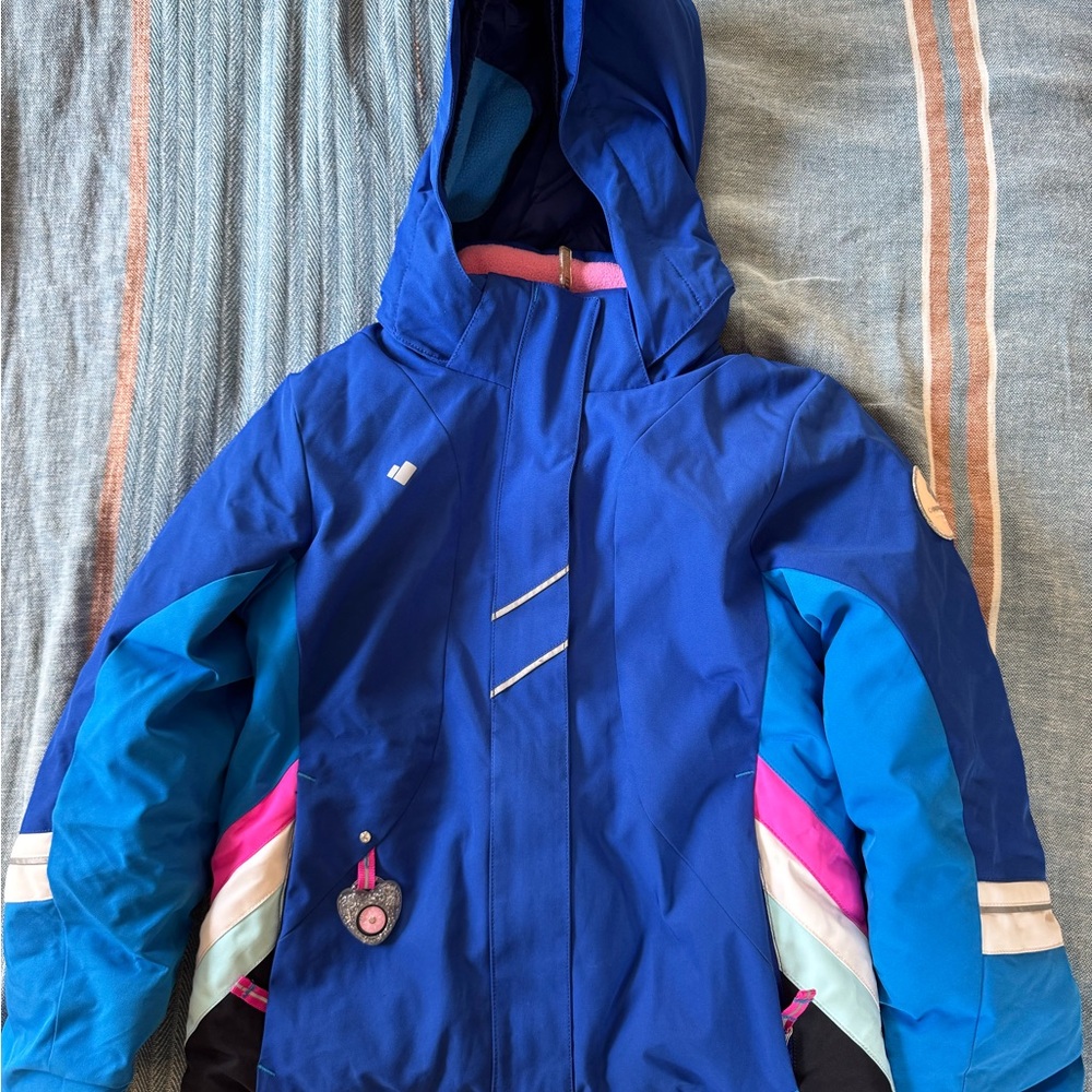 Blue Kids Ski Jacket with Hood